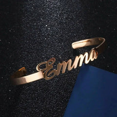 YSHomy Personalized 18K Gold-Plated C Shape Name Bracelet (6mm)