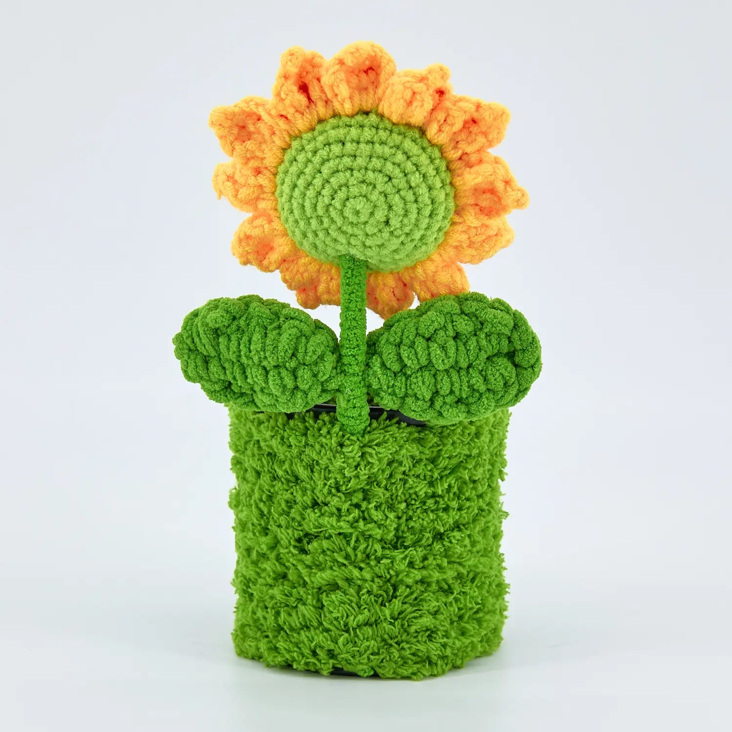 YSHomy Handmade Crochet Rainbow Sunflower Pen Holder