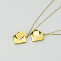 YSHomy Personalized 18K Gold-Plated Love Letter Necklace with Customized Text