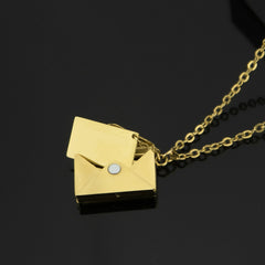 YSHomy Personalized 18K Gold-Plated Love Letter Necklace with Customized Text