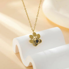 YSHomy 18K Gold-Plated Projection Claw Pendant Necklace with Personalized Hidden Photo/Text