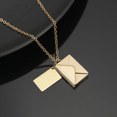 YSHomy Personalized 18K Gold-Plated Love Letter Necklace with Customized Text