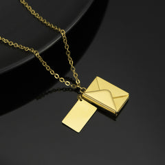 YSHomy Personalized 18K Gold-Plated Love Letter Necklace with Customized Text