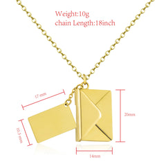 YSHomy Personalized 18K Gold-Plated Love Letter Necklace with Customized Text