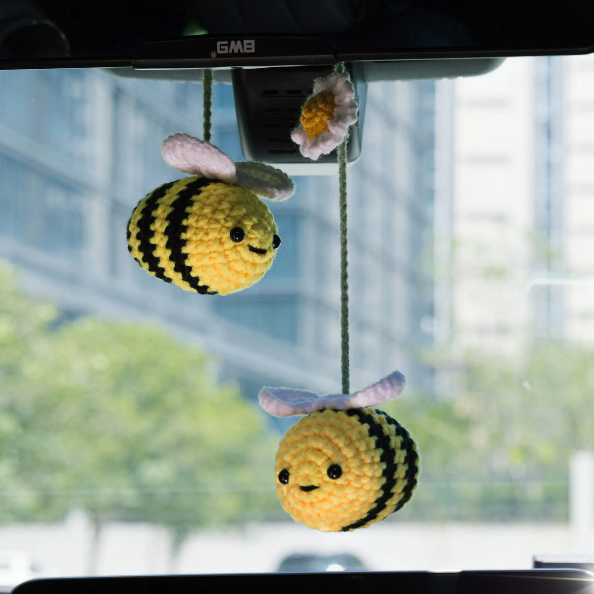 YSHomy Crochet Cute Bee & Flower Hanging for Car Mirror, Bag