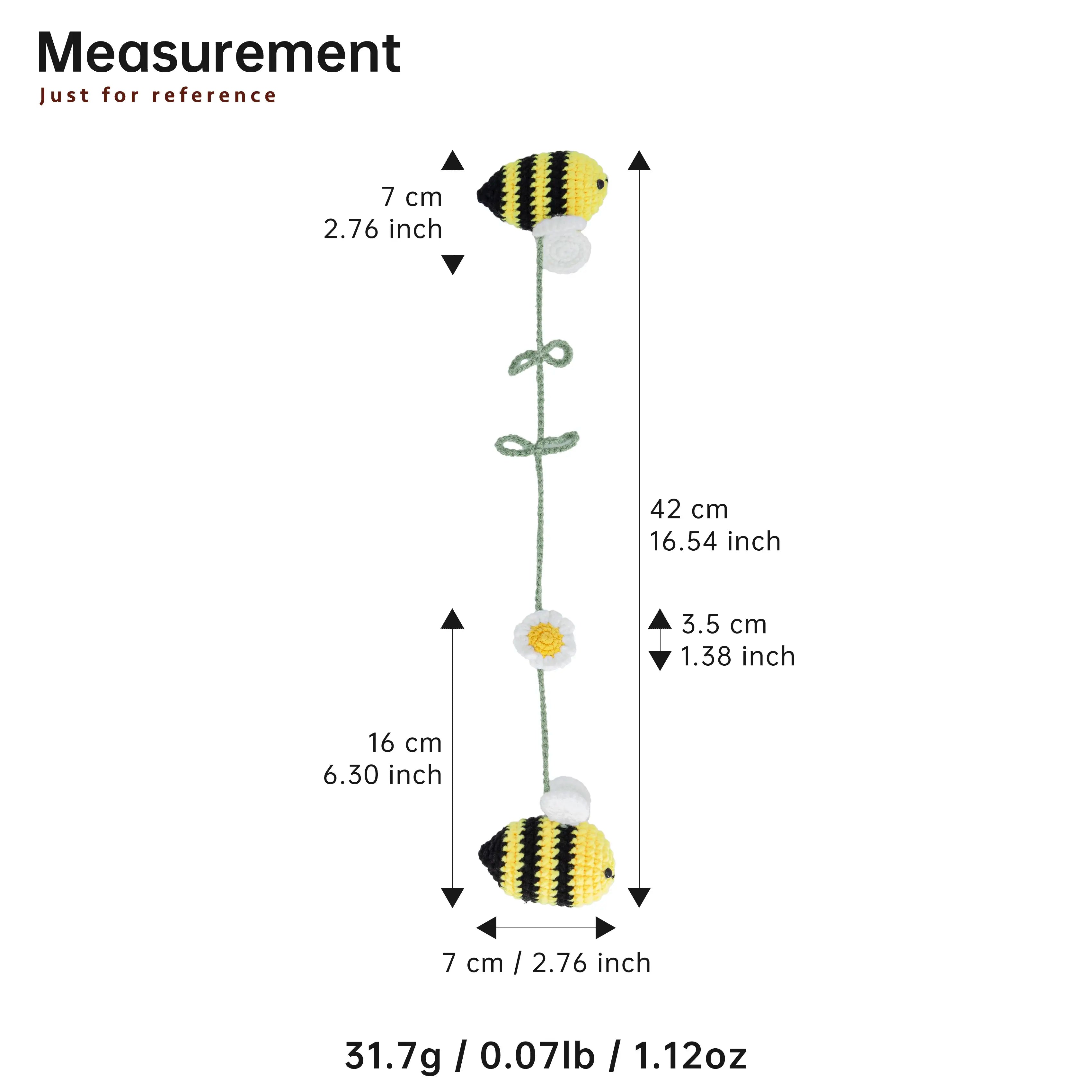 YSHomy Crochet Cute Bee & Flower Hanging for Car Mirror, Bag