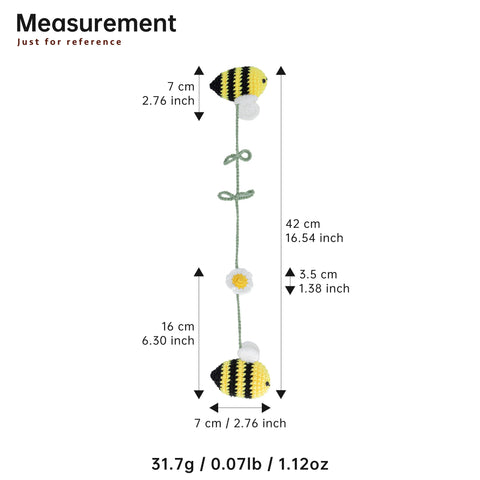 YSHomy Crochet Cute Bee & Flower Hanging for Car Mirror, Bag