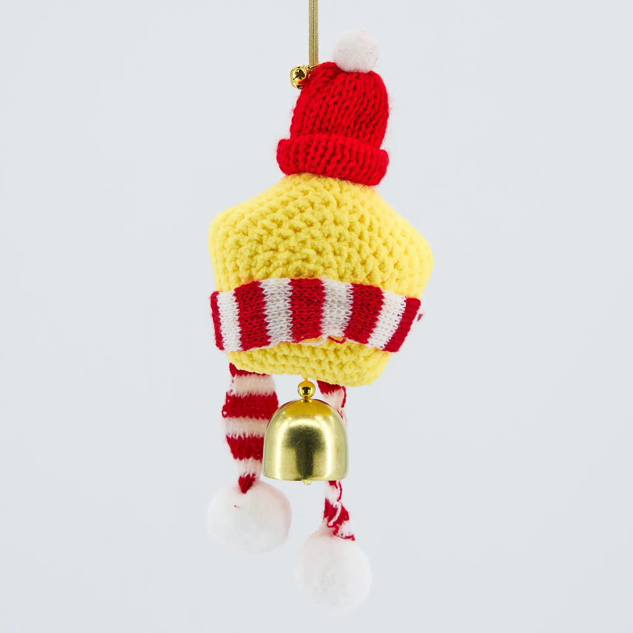 YSHomy Crochet Cute Star Hanging with Hat & Scarf & Bell for Christmas Decor