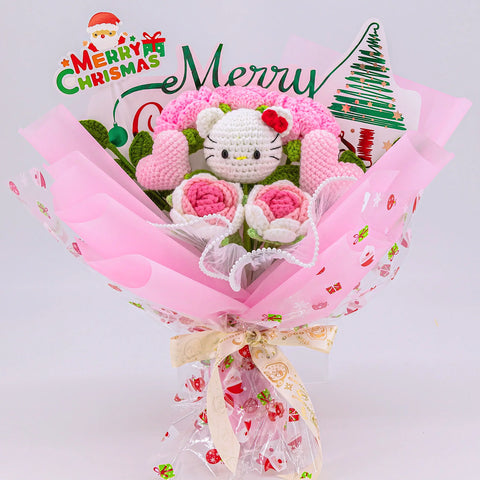 YSHomy Wrapped Crochet Flowers with HK Bouquet for Christmas