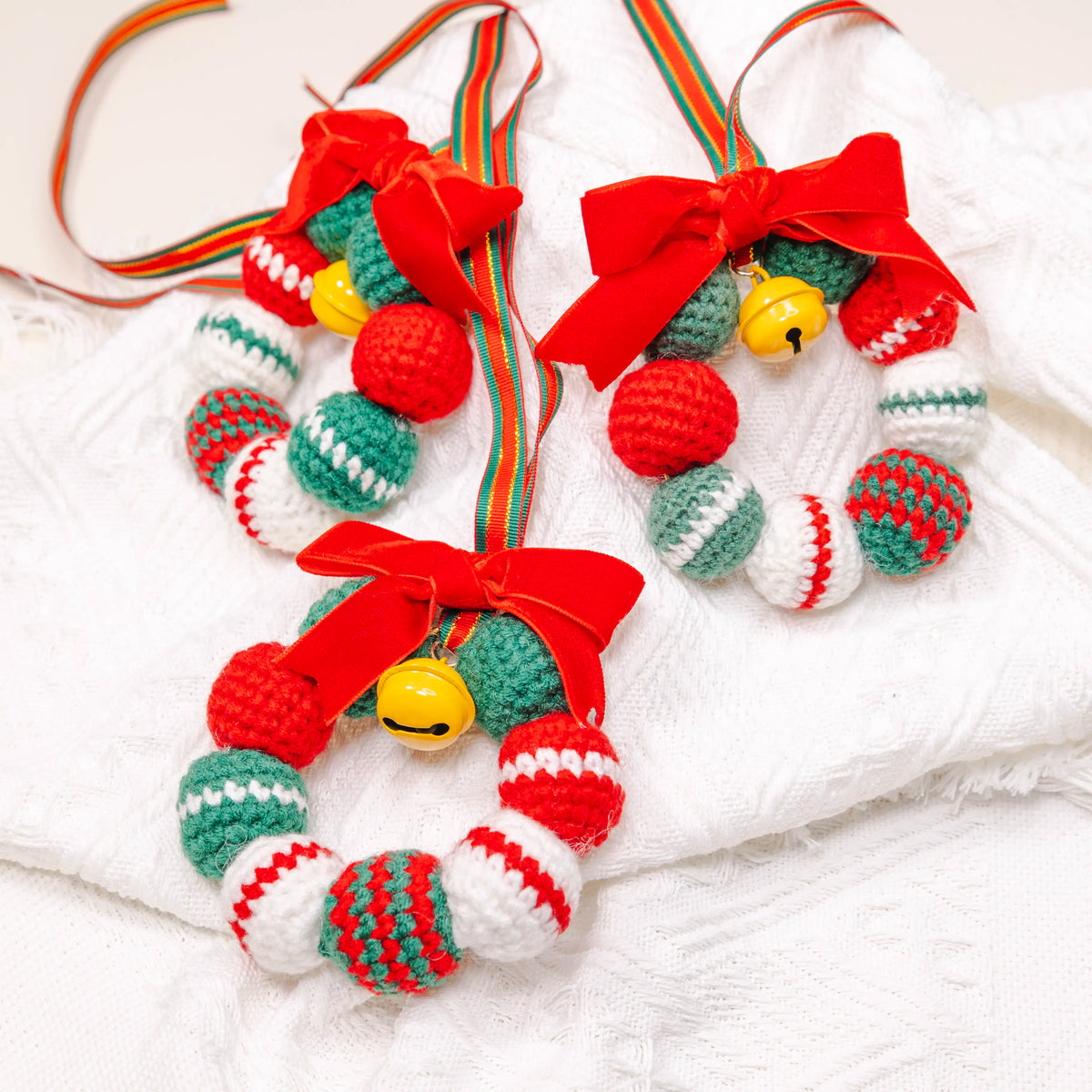 YSHomy Crochet Christmas Hanging for Decoration, Set of 3