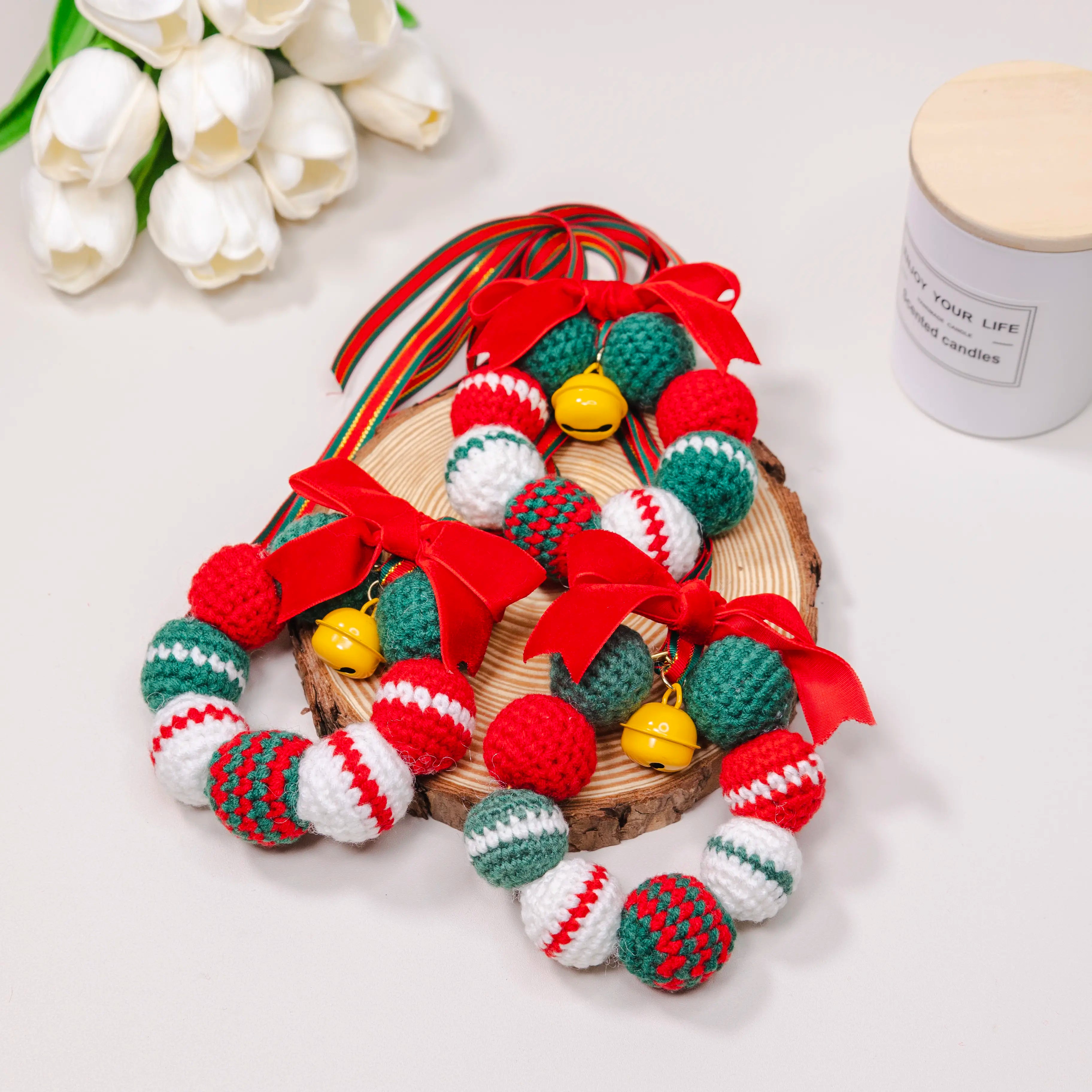 YSHomy Crochet Christmas Hanging for Decoration, Set of 3