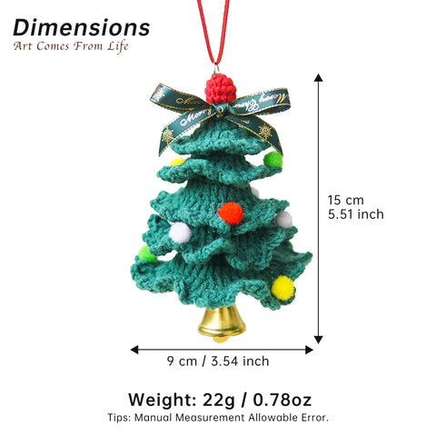 YSHomy Crochet Christmas Tree for Car Mirror Hanging