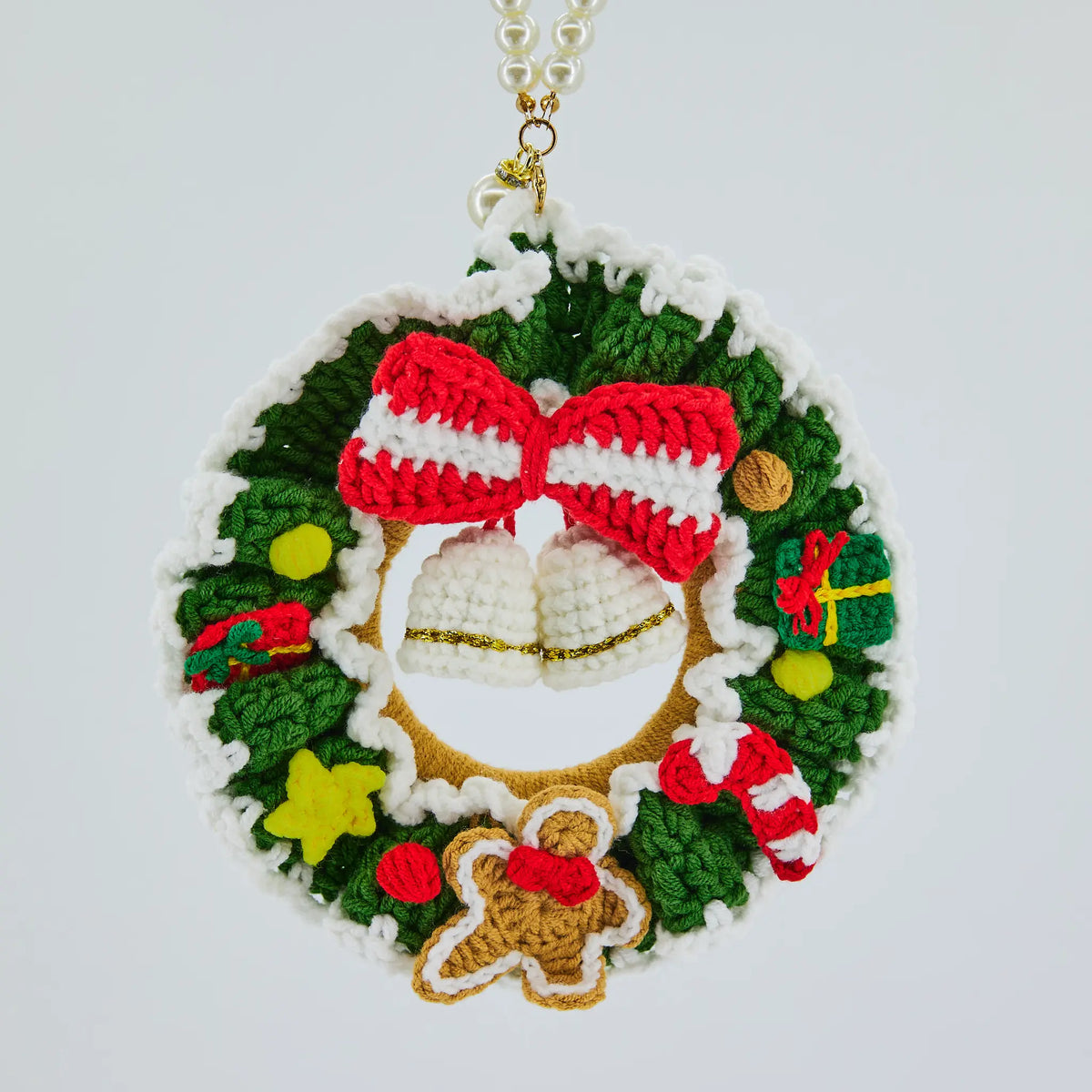 YSHomy Crochet Christmas Wreath Hanger for Decoration