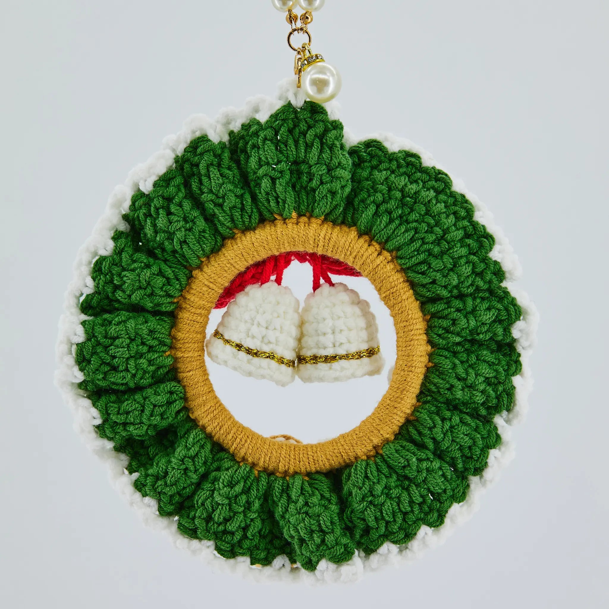 YSHomy Crochet Christmas Wreath Hanger for Decoration