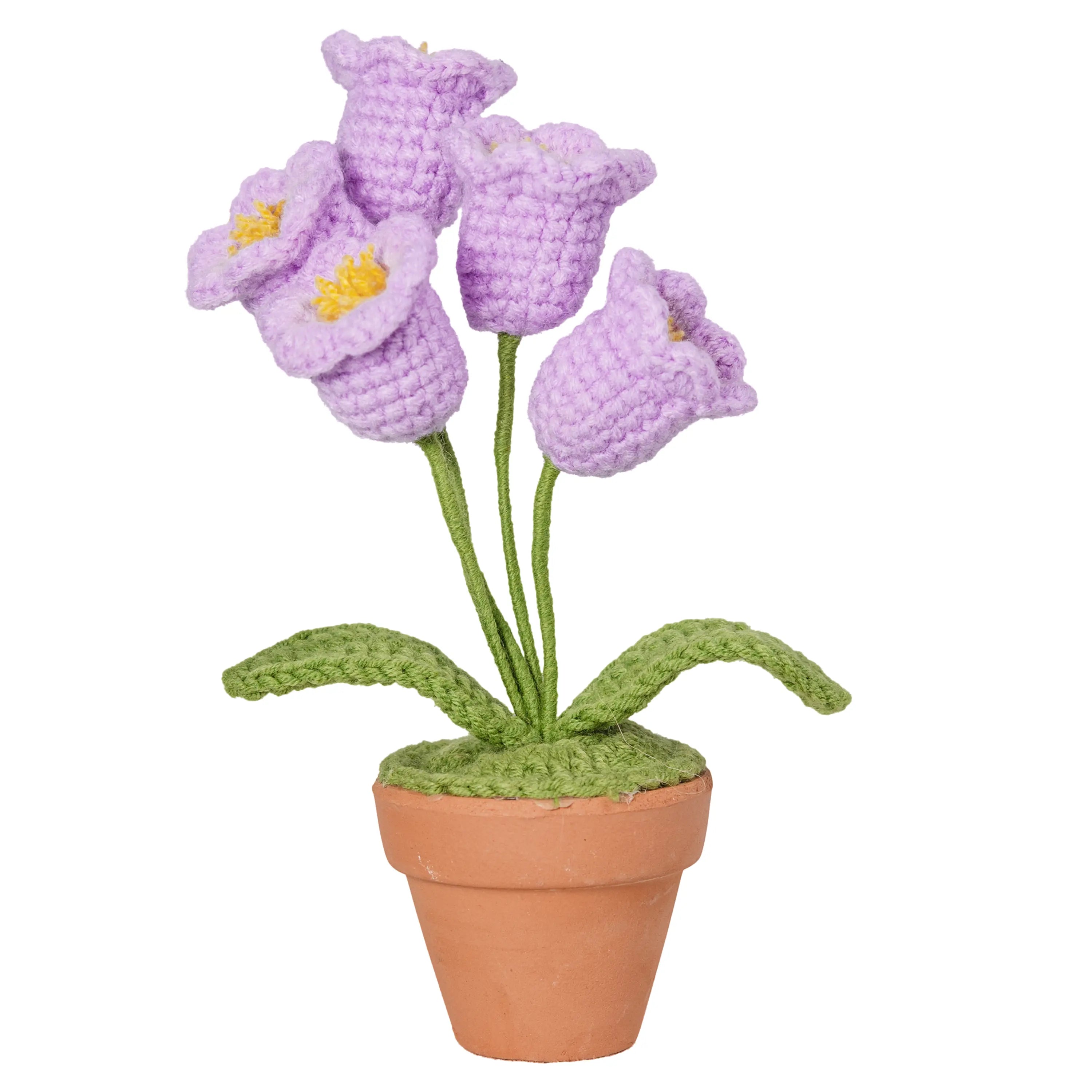 Crochet Lily of the Valley Plante en pot, Fleurs au crochet, Fleur tricotée, Cadeau de la Saint-Valentin, Cadeau au crochet, Pot de fleur au crochet, Cadeau pour elle