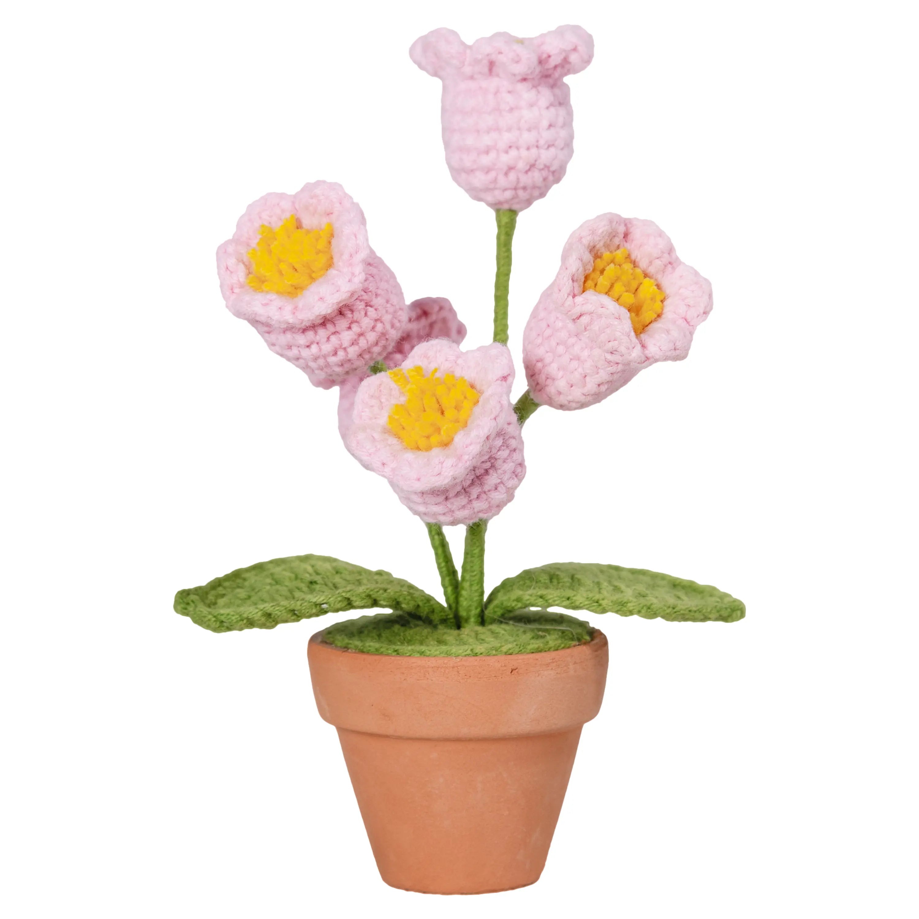 Crochet Lily of the Valley Plante en pot, Fleurs au crochet, Fleur tricotée, Cadeau de la Saint-Valentin, Cadeau au crochet, Pot de fleur au crochet, Cadeau pour elle