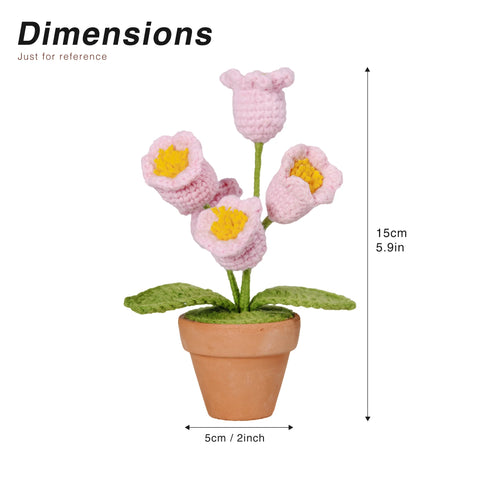 YSHomy Crochet Lily of the Valley Potted Plant