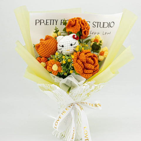 YSHomy Wrapped Crochet Flowers with HK Bouquet