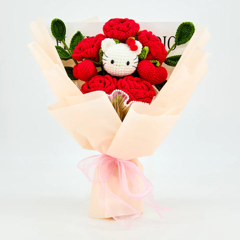 YSHomy Wrapped Crochet Flowers with HK Bouquet