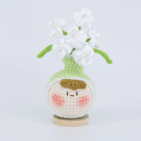 YSHomy Cute Crochet Flowers Vase Shaped Pot for Desk Decor