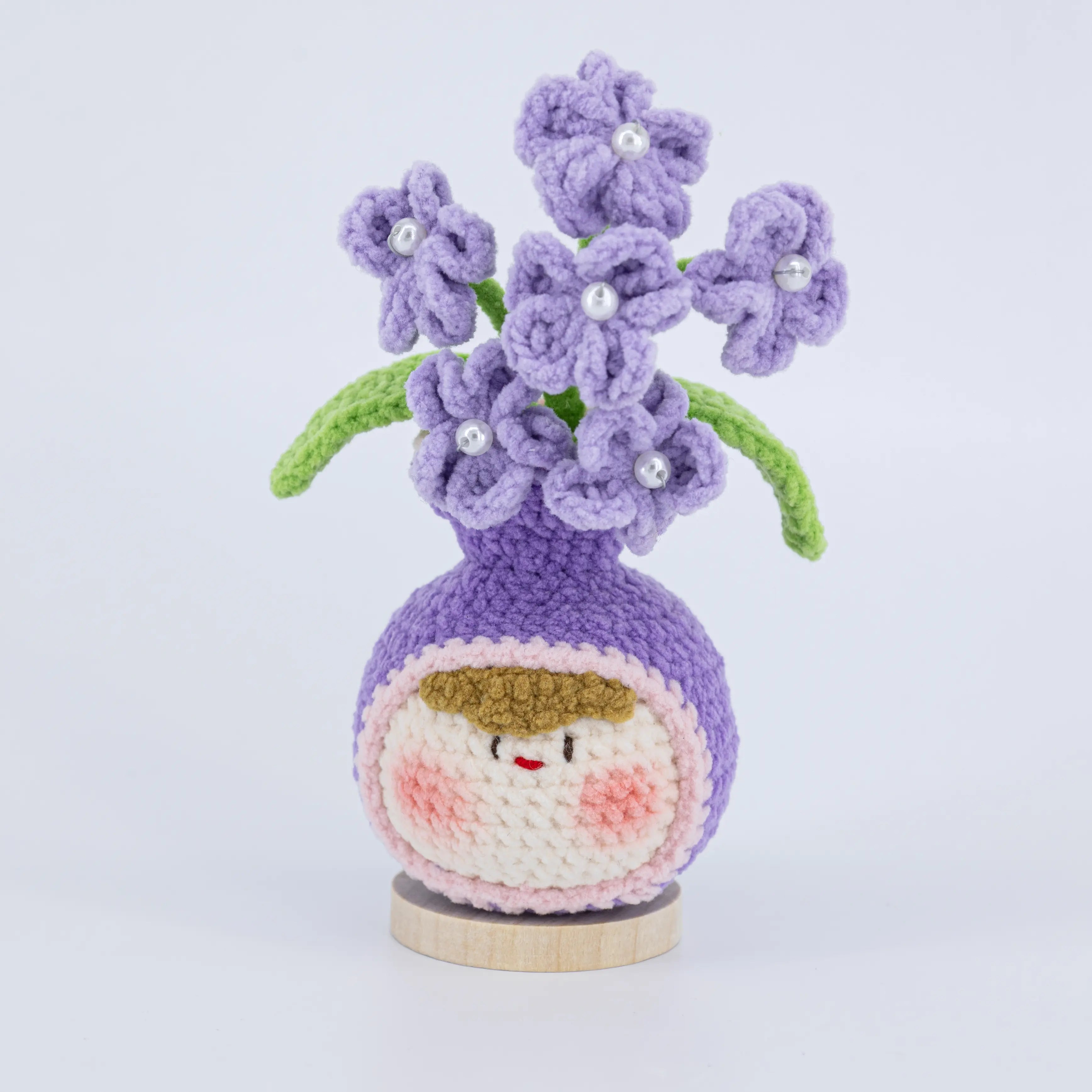 YSHomy Cute Crochet Flowers Vase Shaped Pot for Desk Decor