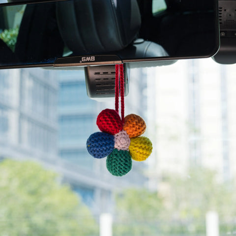 YSHomy Crochet Rainbow Flower Hanging for Car Mirror, Bag