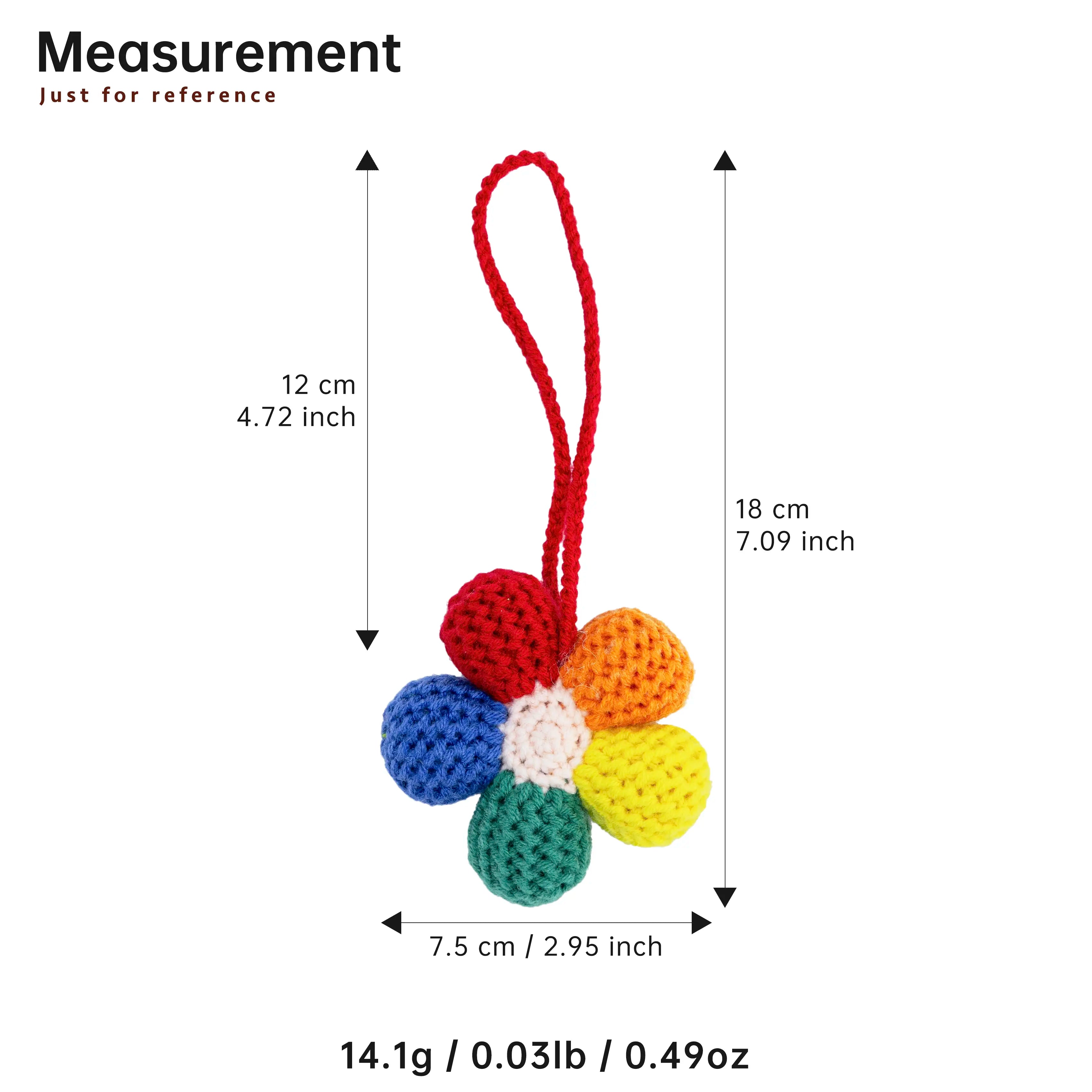 YSHomy Crochet Rainbow Flower Hanging for Car Mirror, Bag