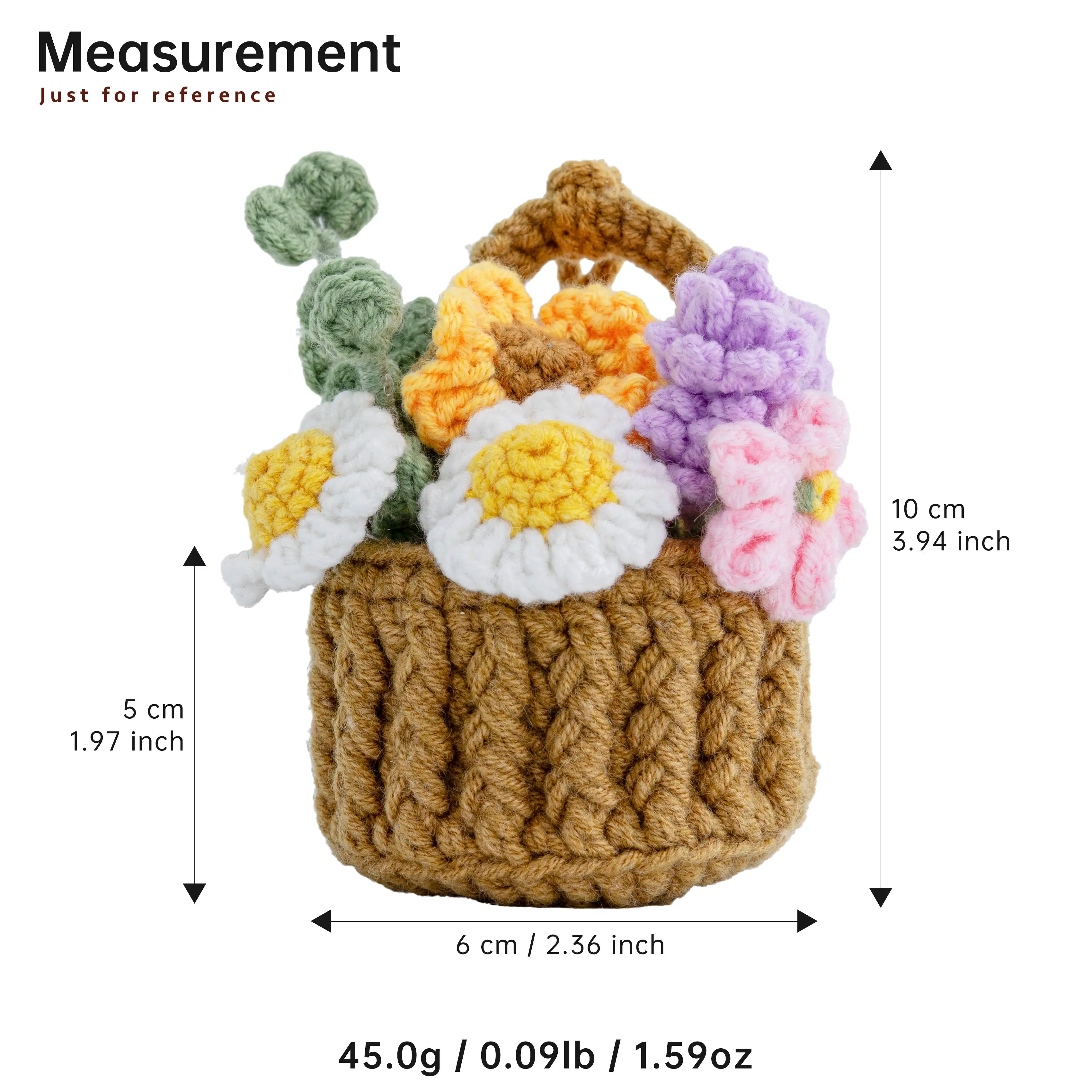 YSHomy Crochet Hanging Flower Basket for Car Mirror Hanging