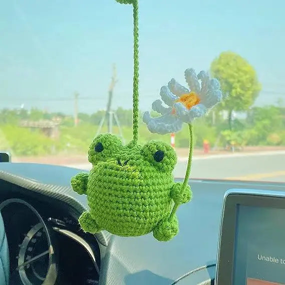 YSHomy Crochet Toy Frog for Car Mirror Hanging