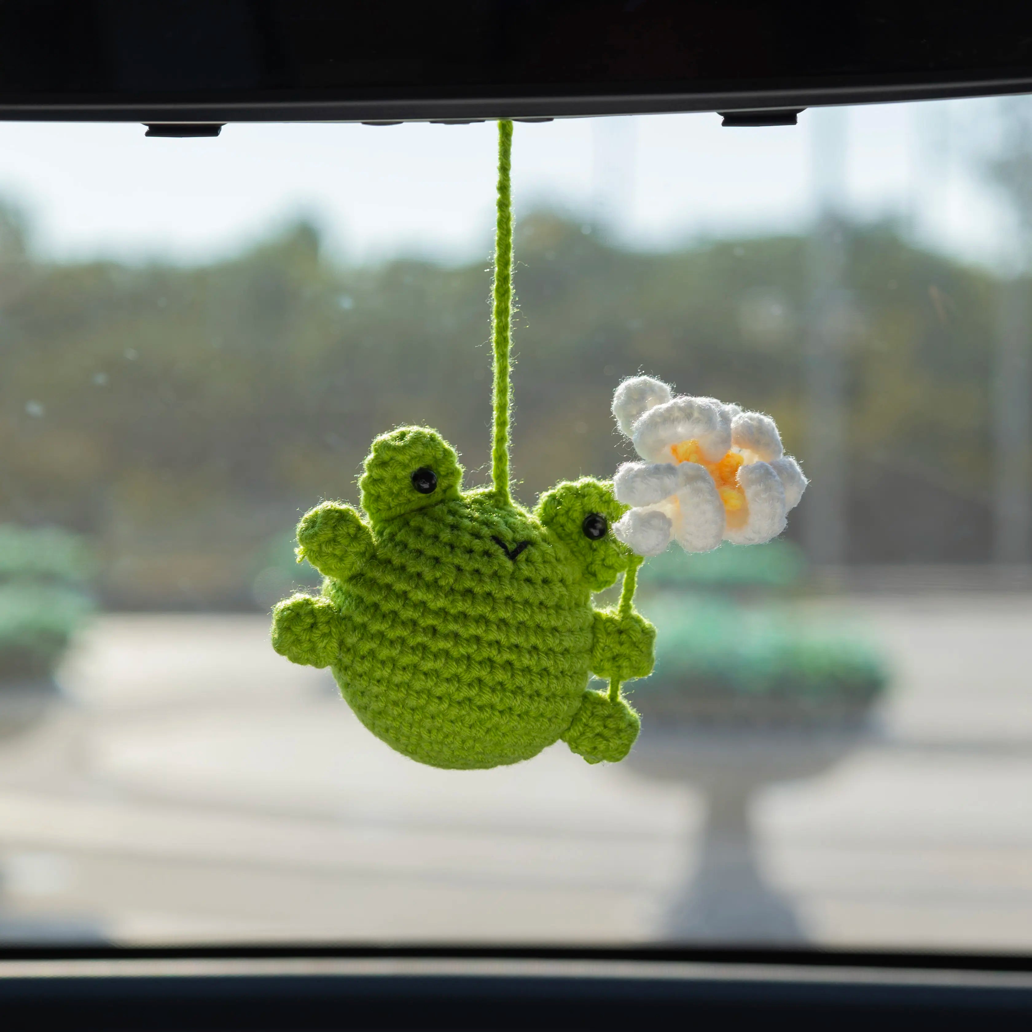 YSHomy Crochet Toy Frog for Car Mirror Hanging