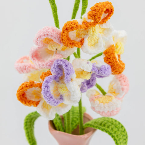 YSHomy Crochet Flowers of Moth Orchids Branch (Set of 3)