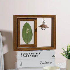 YSHomy Personalized Wooden Photo Frame with Lamp Bulb