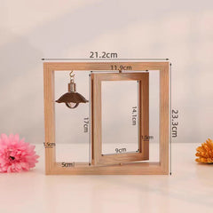 YSHomy Personalized Wooden Photo Frame with Lamp Bulb