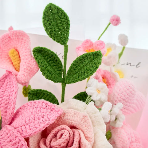 YSHomy Crochet Flowers with Thai Rose & Lily Bouquet