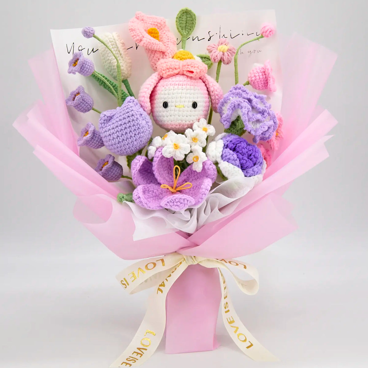 YSHomy Crochet Flowers Bouquet with Melody & Rose & Tulip