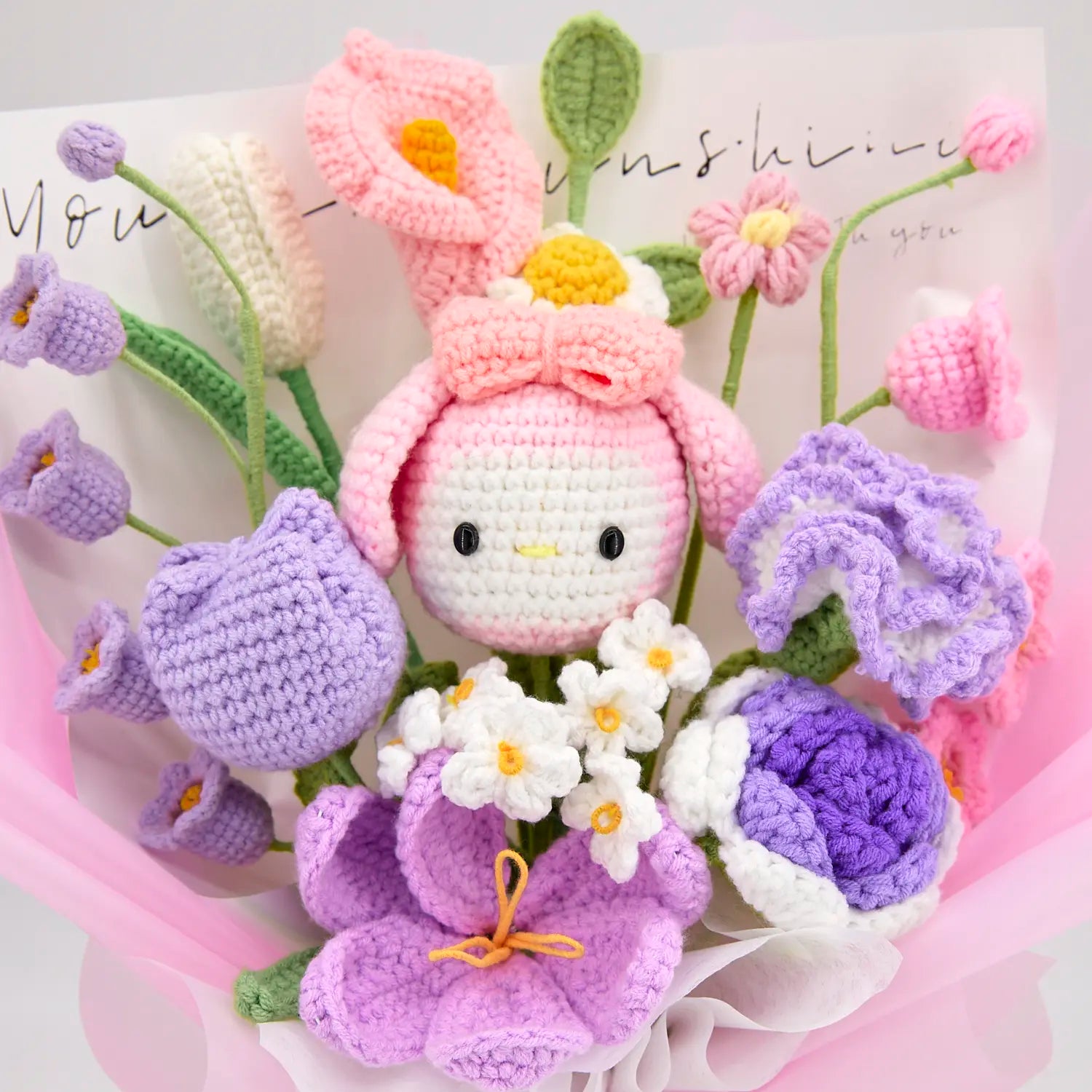 YSHomy Crochet Flowers Bouquet with Melody & Rose & Tulip