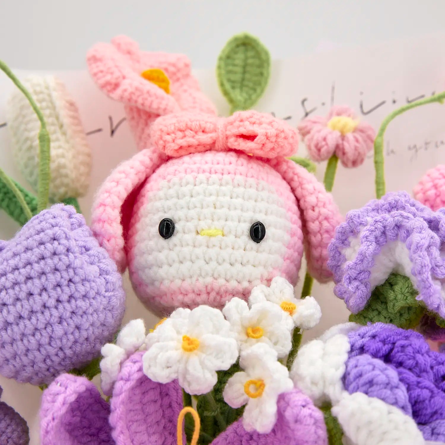 YSHomy Crochet Flowers Bouquet with Melody & Rose & Tulip