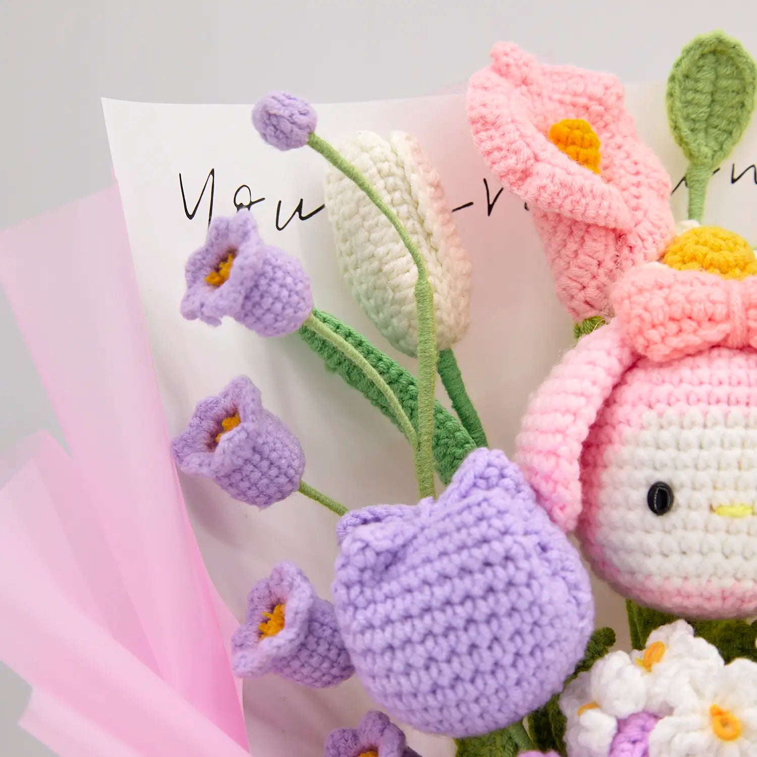 YSHomy Crochet Flowers Bouquet with Melody & Rose & Tulip