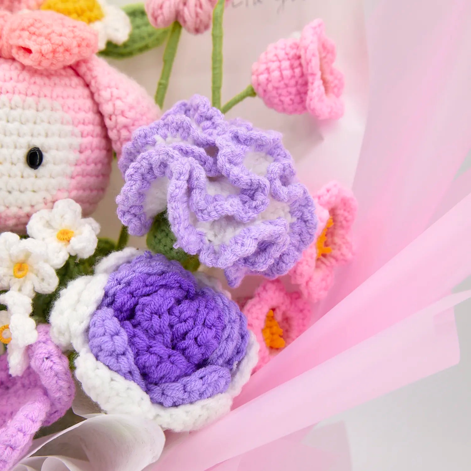 YSHomy Crochet Flowers Bouquet with Melody & Rose & Tulip