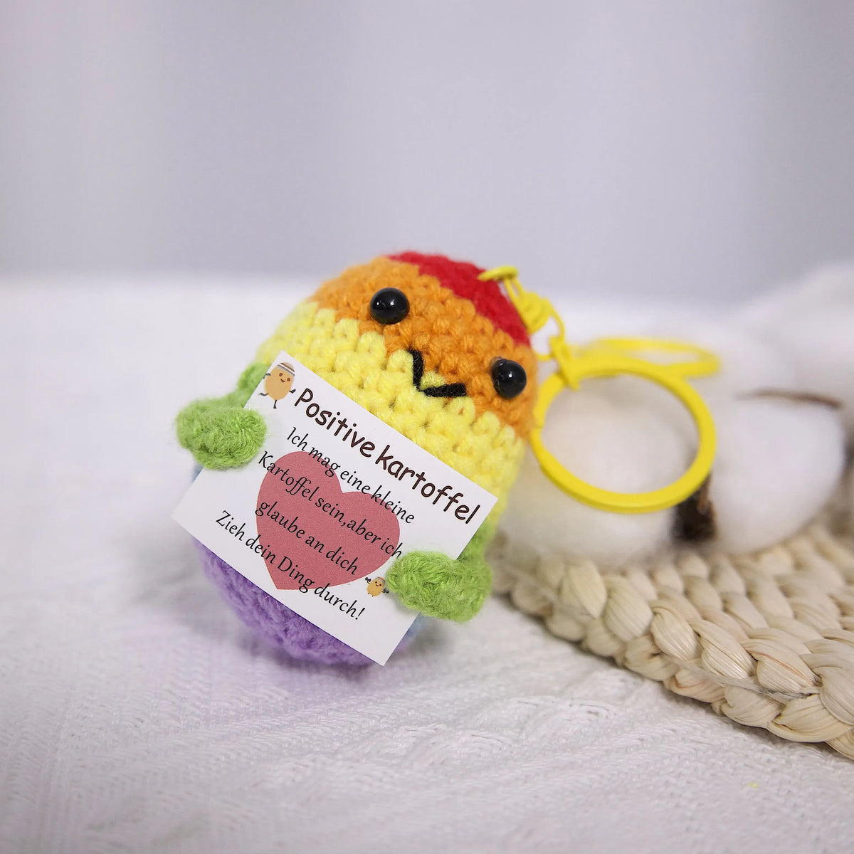 YSHomy Cute Emotional Support Crochet Positive Potato in Rainbow Color