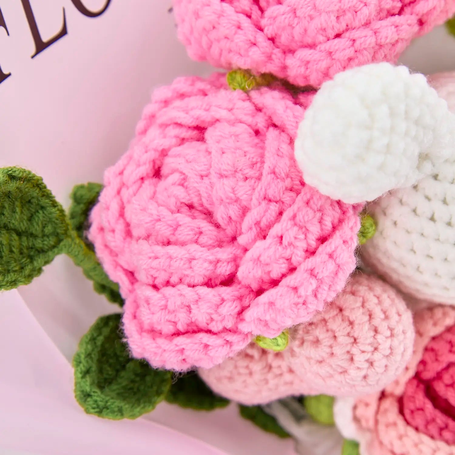 YSHomy Cute Handmade Crochet Flowers Bouquet with Bunny