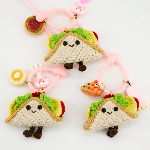 Handmade Cute Crochet Sandwich Keychain Set of 3