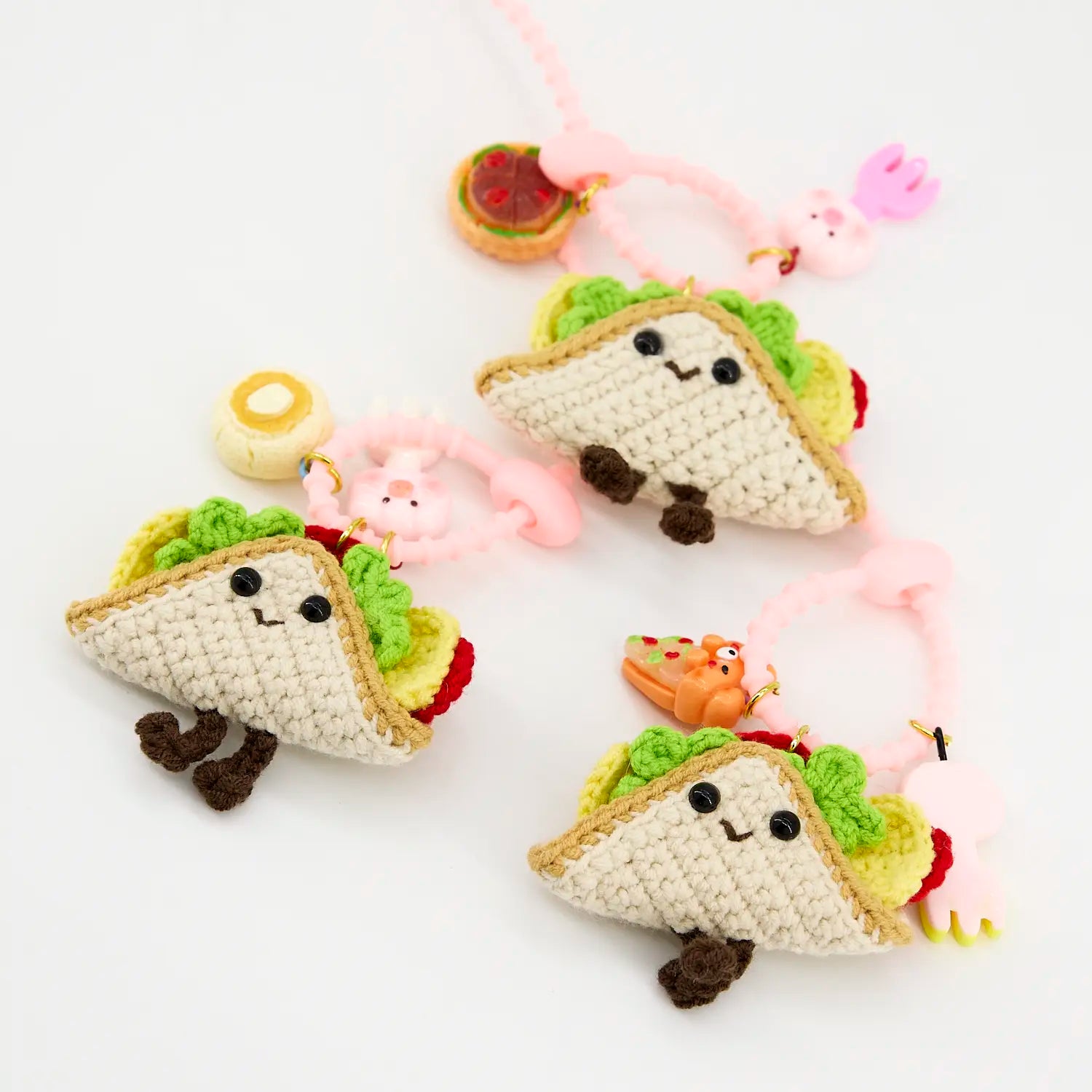 Handmade Cute Crochet Sandwich Keychain Set of 3