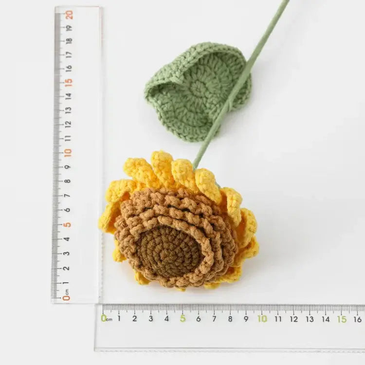 YSHomy Crochet Flowers of Upgraded Big Sunflower with Seed (Set of 3)