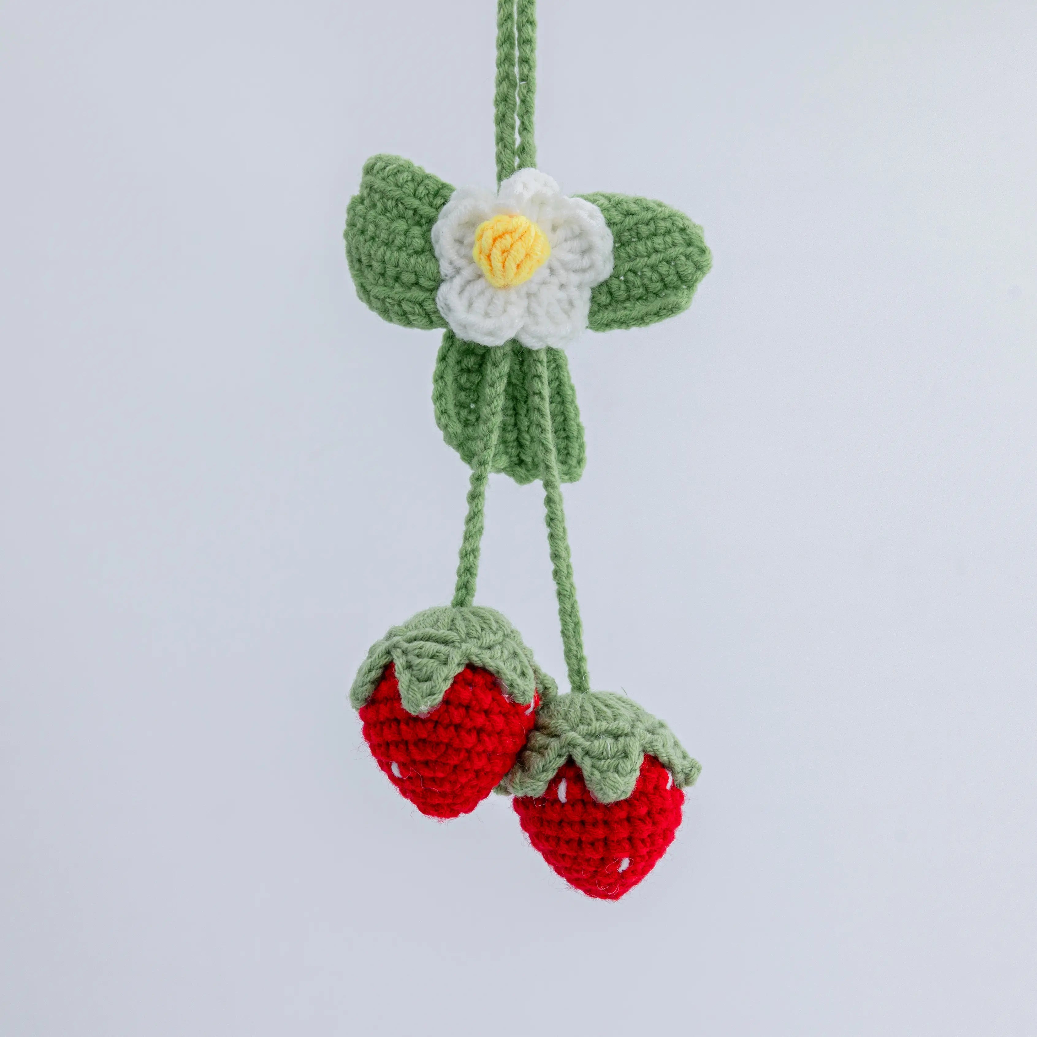 YSHomy Crochet Cute Strawberry Hanging for Car Mirror, Bag