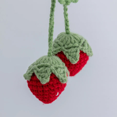 YSHomy Crochet Cute Strawberry Hanging for Car Mirror, Bag