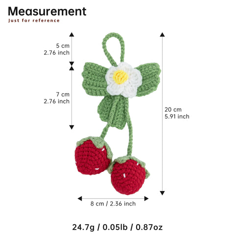 YSHomy Crochet Cute Strawberry Hanging for Car Mirror, Bag