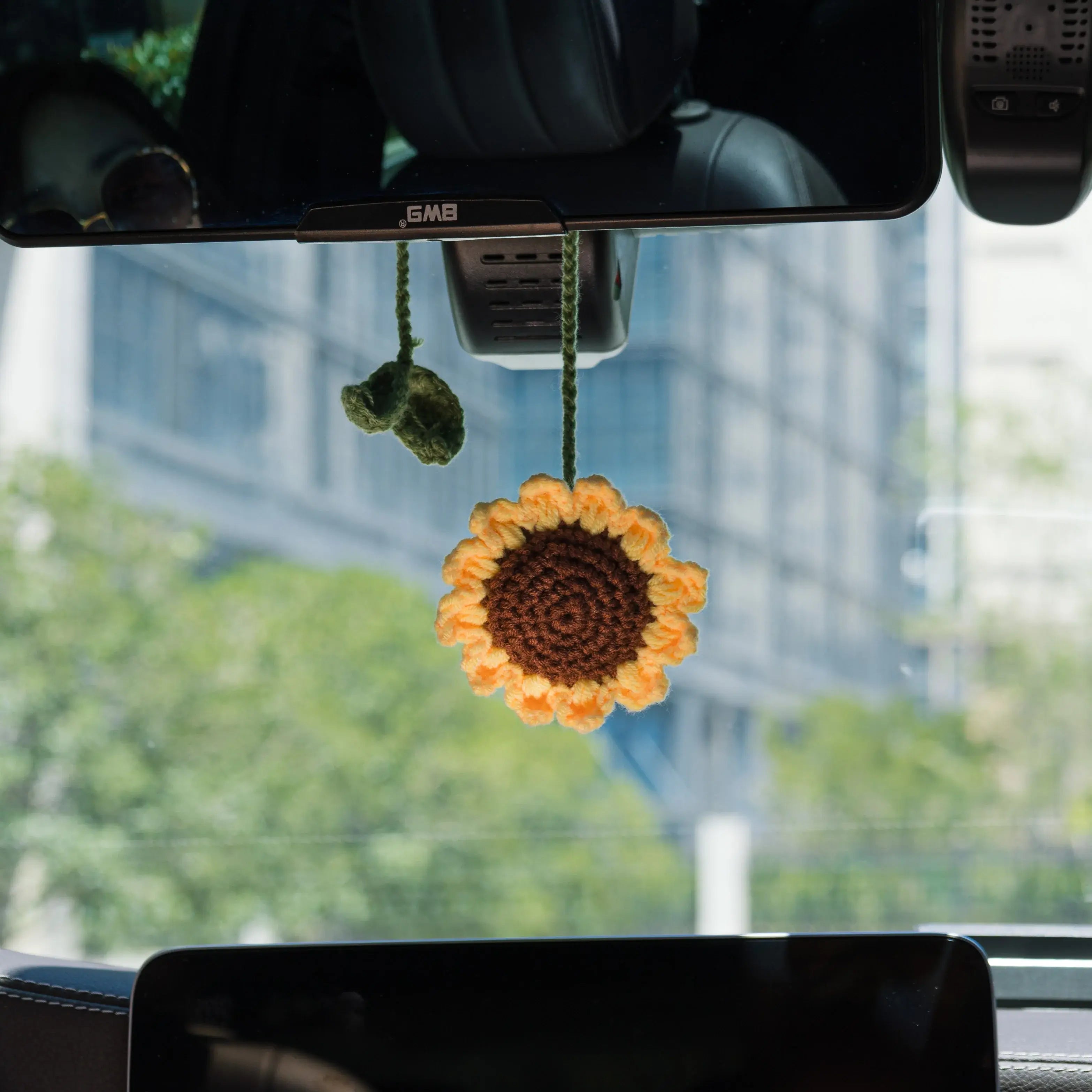 YSHomy Crochet Sunflower for Car Mirror Hanging & Bookmark