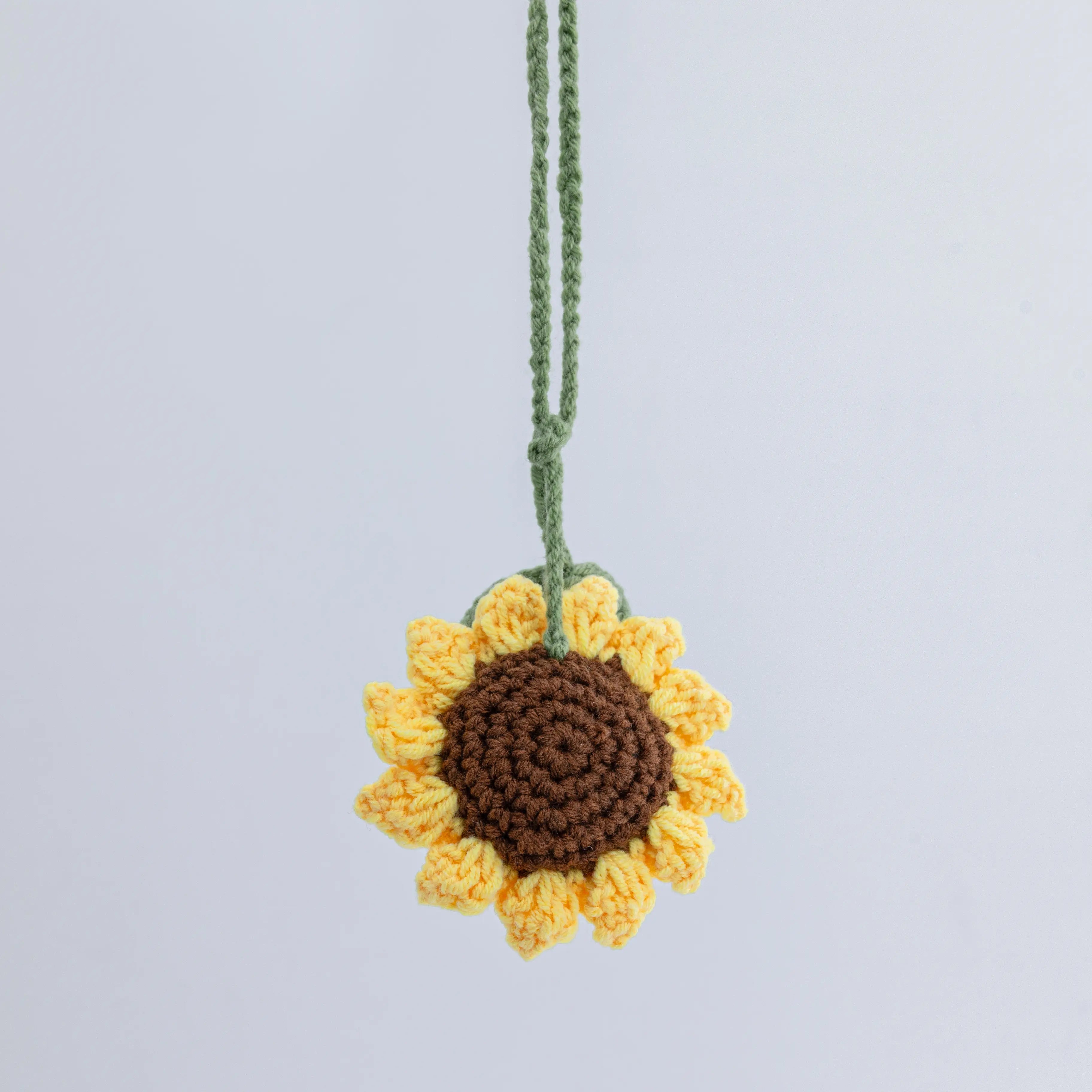 YSHomy Crochet Sunflower for Car Mirror Hanging & Bookmark