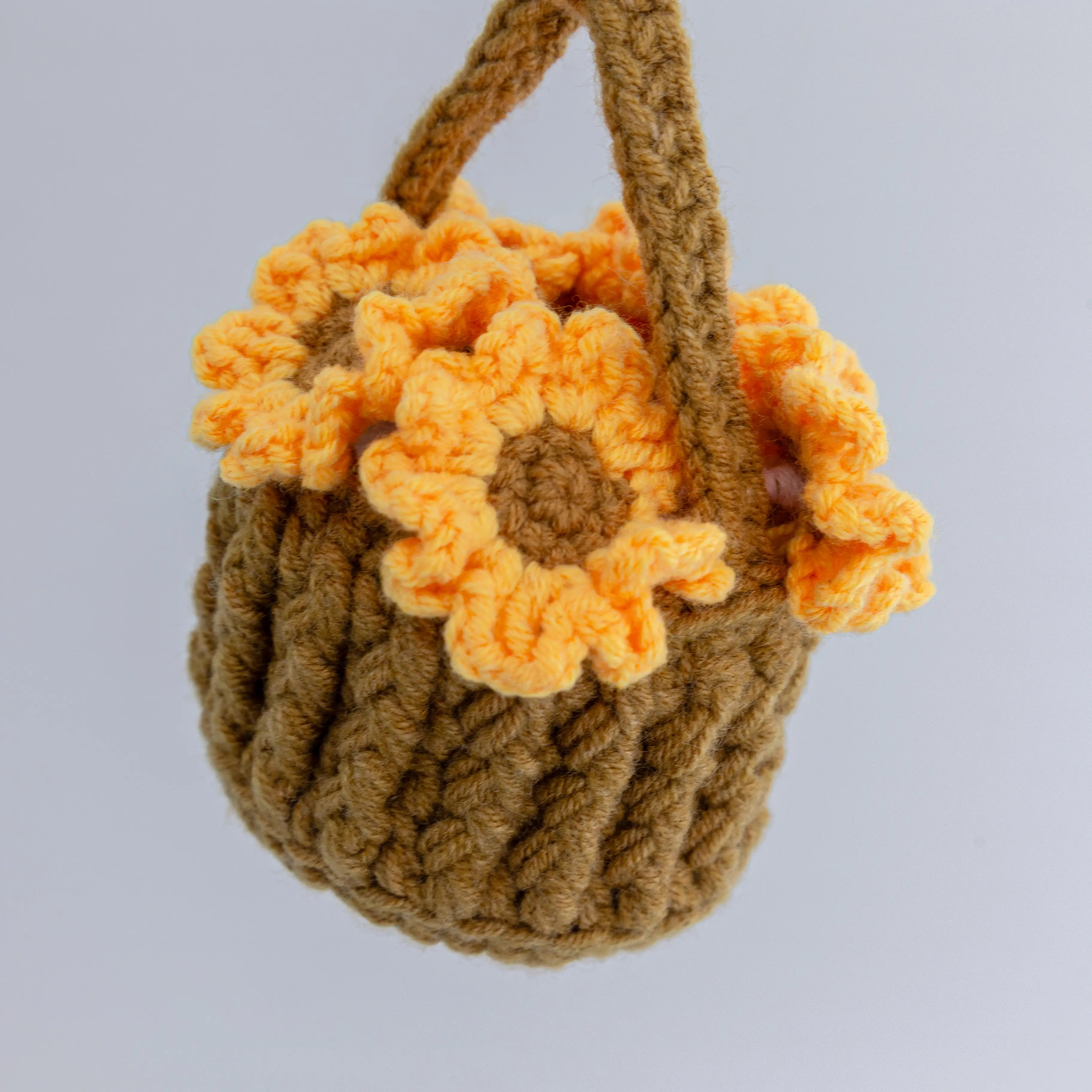 YSHomy Crochet Hanging Sunflower Basket for Car Mirror